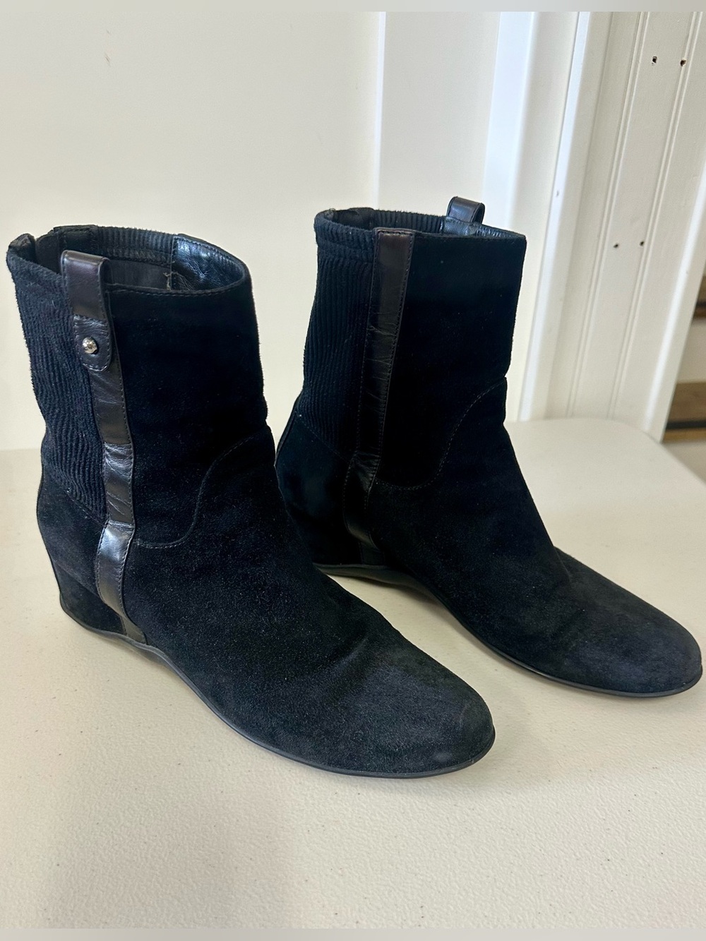 Aquatalia Black Suede Ankle Boots